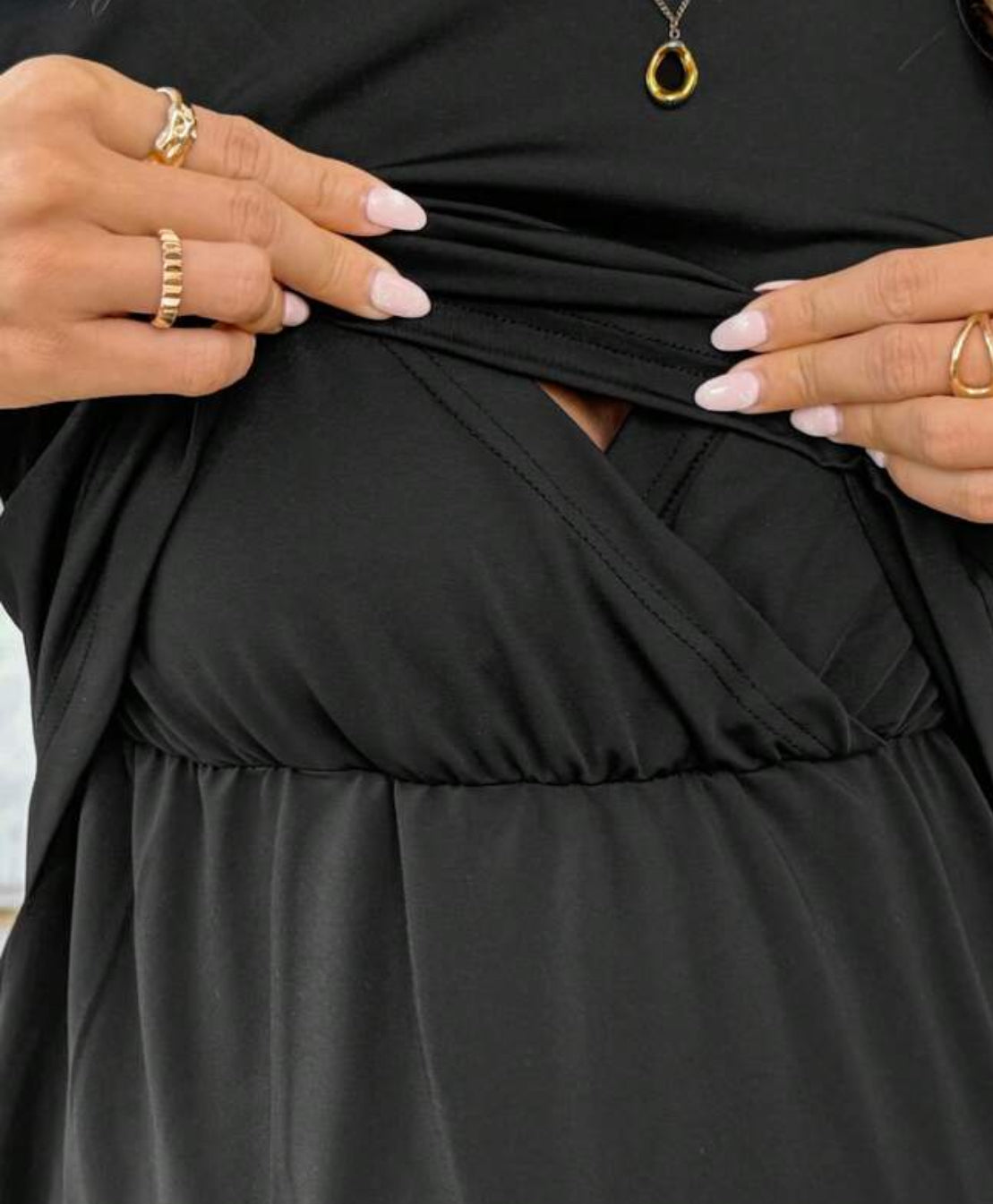 Fringed Maternity Nursing Dress