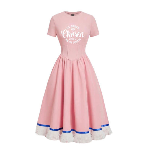 Fringed Dress with Design