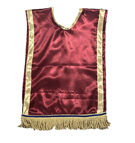 Burgundy/cream Gold Fringes